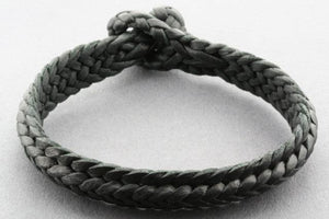 ridge plaited leather bracelet - black - Makers & Providers
