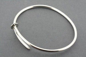 Oval nail bangle - sterling silver - Makers & Providers
