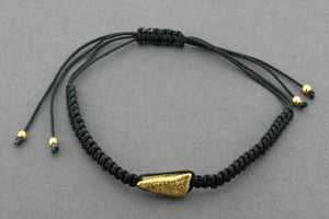 string bracelet - long triangle - gold sparkle - Makers & Providers