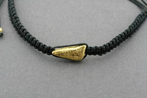 string bracelet - long triangle - gold sparkle - Makers & Providers