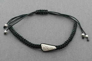 string bracelet - long triangle - silver sparkle - Makers & Providers