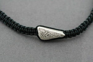 string bracelet - long triangle - silver sparkle - Makers & Providers