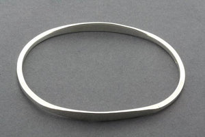 oval flattened bangle - sterling silver - Makers & Providers