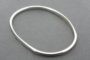 oval flattened bangle - sterling silver - Makers & Providers