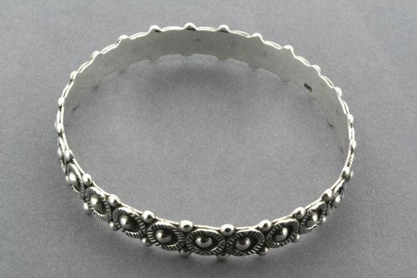 detailed bead bangle - sterling silver - Makers & Providers
