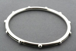 bangle with bead and oxidized groove - sterling silver - Makers & Providers