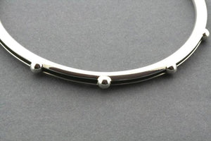 bangle with bead and oxidized groove - sterling silver - Makers & Providers