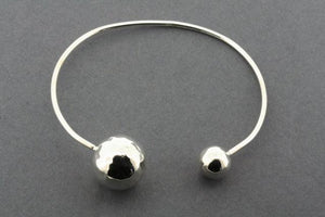 2 x hammered ball end bangle - sterling silver - Makers & Providers