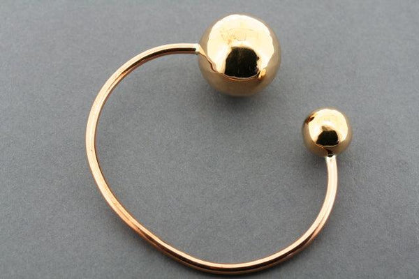 2 x battered ball end cuff - copper