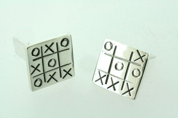 Sterling Silver Noughts And Crosses Cufflinks - Makers & Providers