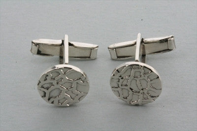 Sterling Silver Round Webbing Cufflinks - Makers & Providers