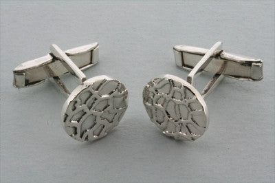 Sterling Silver Round Webbing Cufflinks - Makers & Providers