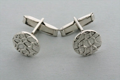 Sterling Silver Round Webbing Cufflinks - Makers & Providers