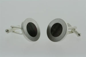Round Mother-Of-Pearl Sterling Silver Cufflinks - Makers & Providers