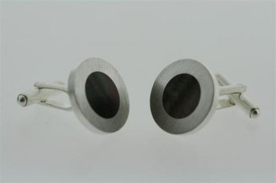 Round Mother-Of-Pearl Sterling Silver Cufflinks - Makers & Providers