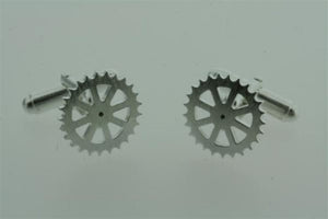 Sterling Silver Bicycle Cog Cufflinks - Makers & Providers