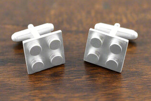 Brushed Sterling Silver Lego Cufflink - Makers & Providers