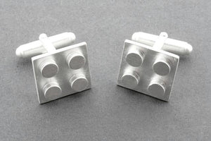 Brushed Sterling Silver Lego Cufflink - Makers & Providers