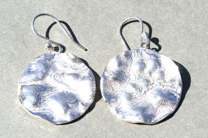 elephant skin disc earring - large - sterling silver - Makers & Providers