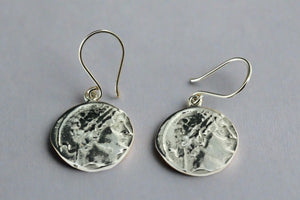Ancient Greek coin earring - sterling silver - Makers & Providers