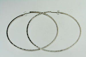 large hammered hoops - sterling silver - Makers & Providers
