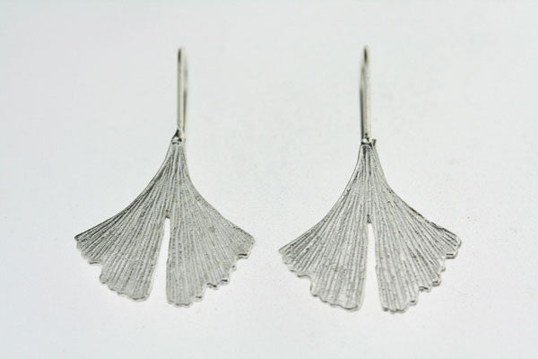 Ginkgo leaf earring - sterling silver - Makers & Providers