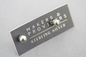 4mm silver stud - black pearl - Makers & Providers