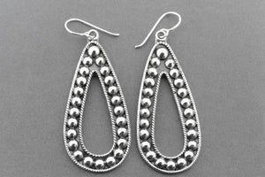 Long teardrop tribal earrings - sterling silver - Makers & Providers