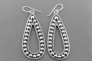 Long teardrop tribal earrings - sterling silver - Makers & Providers