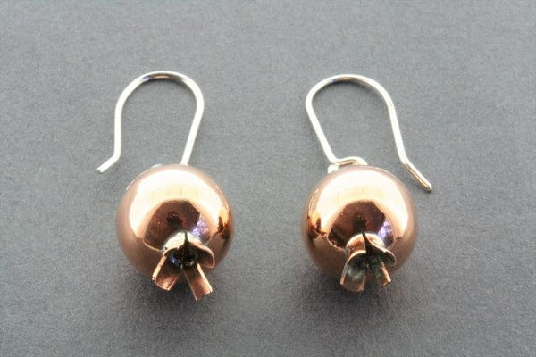 Copper pomegranate earring