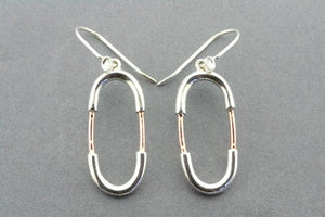 Copper & silver oval earring - Makers & Providers
