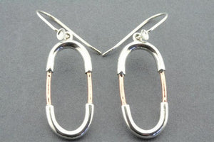 Copper & silver oval earring - Makers & Providers