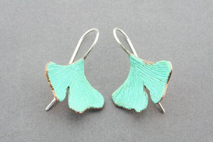large copper patina ginkgo earring - Makers & Providers