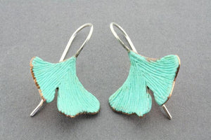 large copper patina ginkgo earring - Makers & Providers