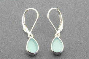 little teardrop earring - blue chalcedony - Makers & Providers