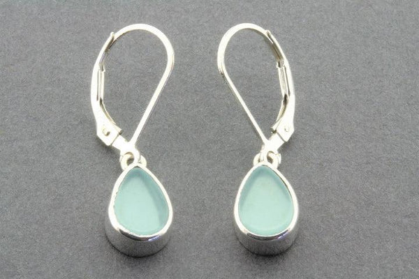 little teardrop earring - blue chalcedony - Makers & Providers