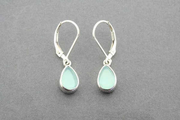 little teardrop earring - blue chalcedony - Makers & Providers