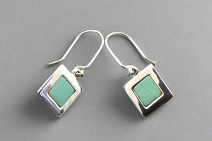 copper patina & silver frame drop earrings - Makers & Providers