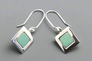 copper patina & silver frame drop earrings - Makers & Providers