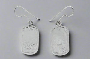 textured framed rec earring - sterling silver - Makers & Providers