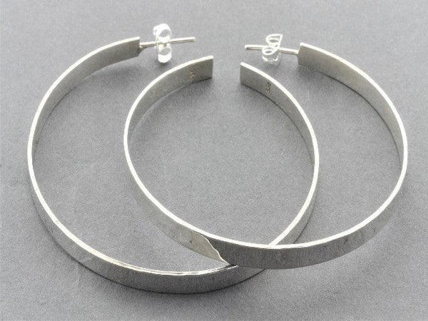 xxl textured hoops stud - sterling silver