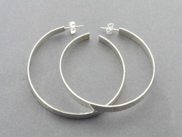 xxl textured hoops stud - sterling silver - Makers & Providers