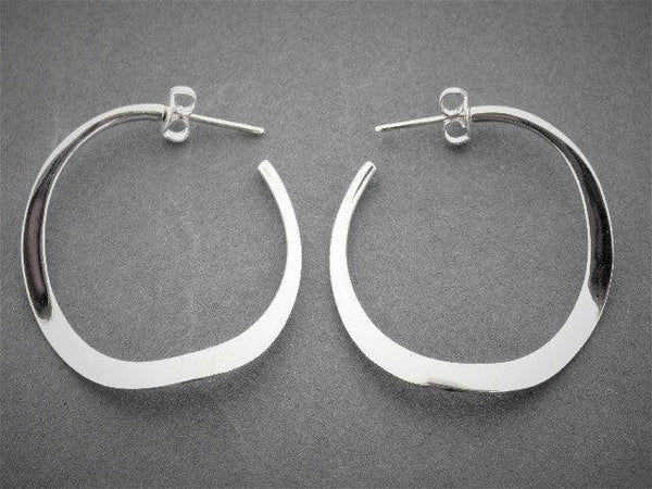Curved hoop stud - small - sterling silver