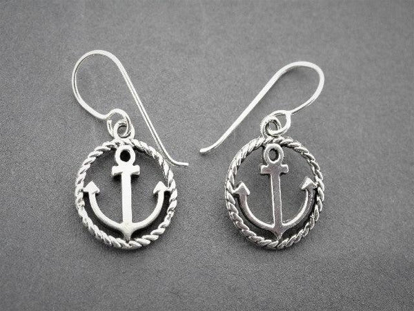 Sailor hook earring - sterling silver