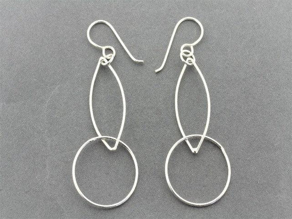 seed & circle earring - sterling silver