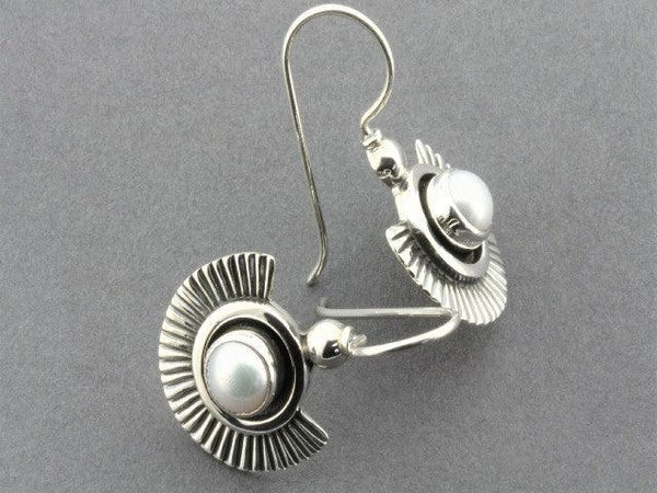 fan earrings with peals