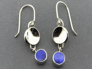 Two pieces drum earrings with lapis - sterling silver - Makers & Providers
