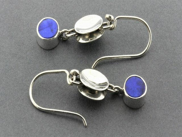 Two pieces drum earrings with lapis - sterling silver - Makers & Providers