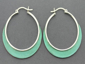 Large hoops - silver & copper with patina - Makers & Providers