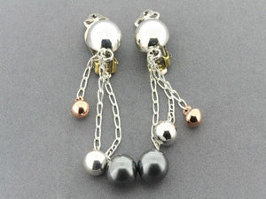 chained balloon earrings - clip-on's - Makers & Providers